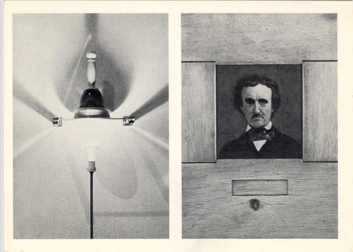 Card face of the exhibition announcement for Departure from the Present