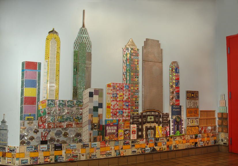 Recycled City, Center City Philadelphia in recycled materials and found objects